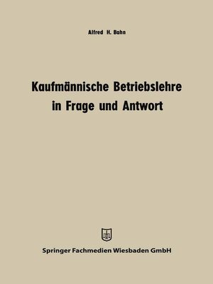 cover image of Kaufmännische Betriebslehre in Frage und Antwort